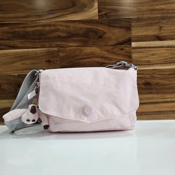 Kipling Bag Crossbody Shoulder Light Pink Monkey Keychain, NEW BAY - Picture 3 of 17